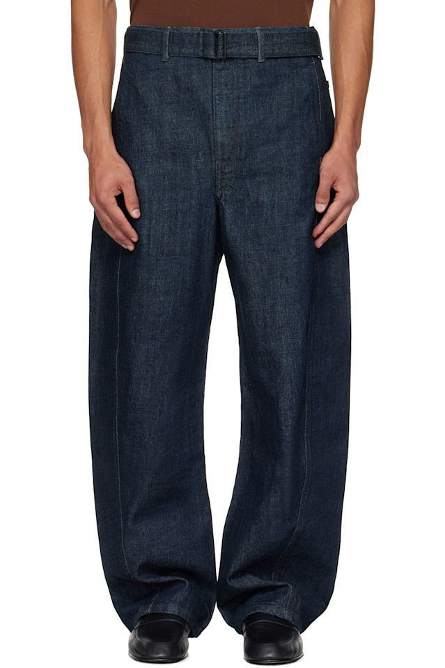 

Lemaire Темно-Синие джинсы с перекрученным поясом