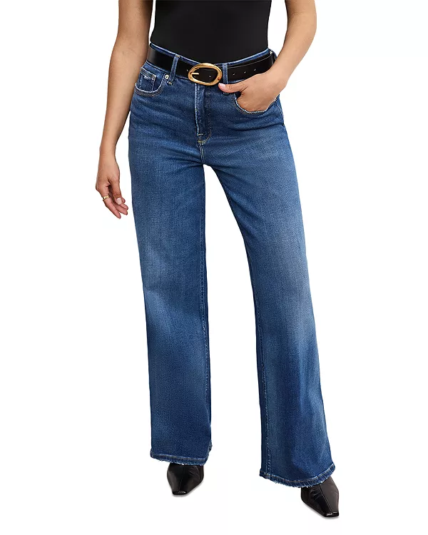 

Джинсы Soft tech good petite skate wide leg jeans цвета индиго891 Good American, синий