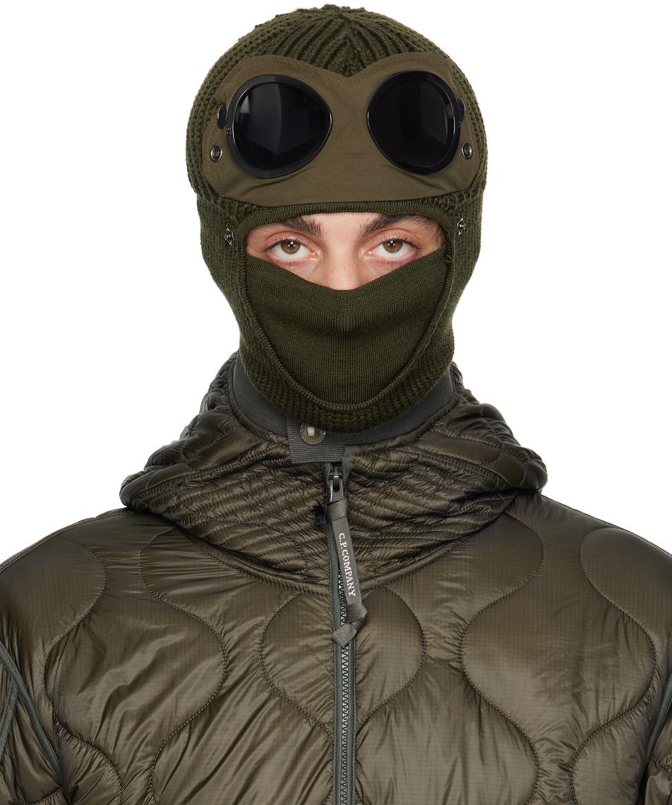 

Балаклава цвета хаки с очками C.P. Company