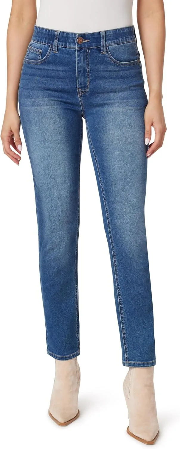 

Angels Forever Young Women's 360 Sculpt Mid-Rise Straight Ankle Jeans