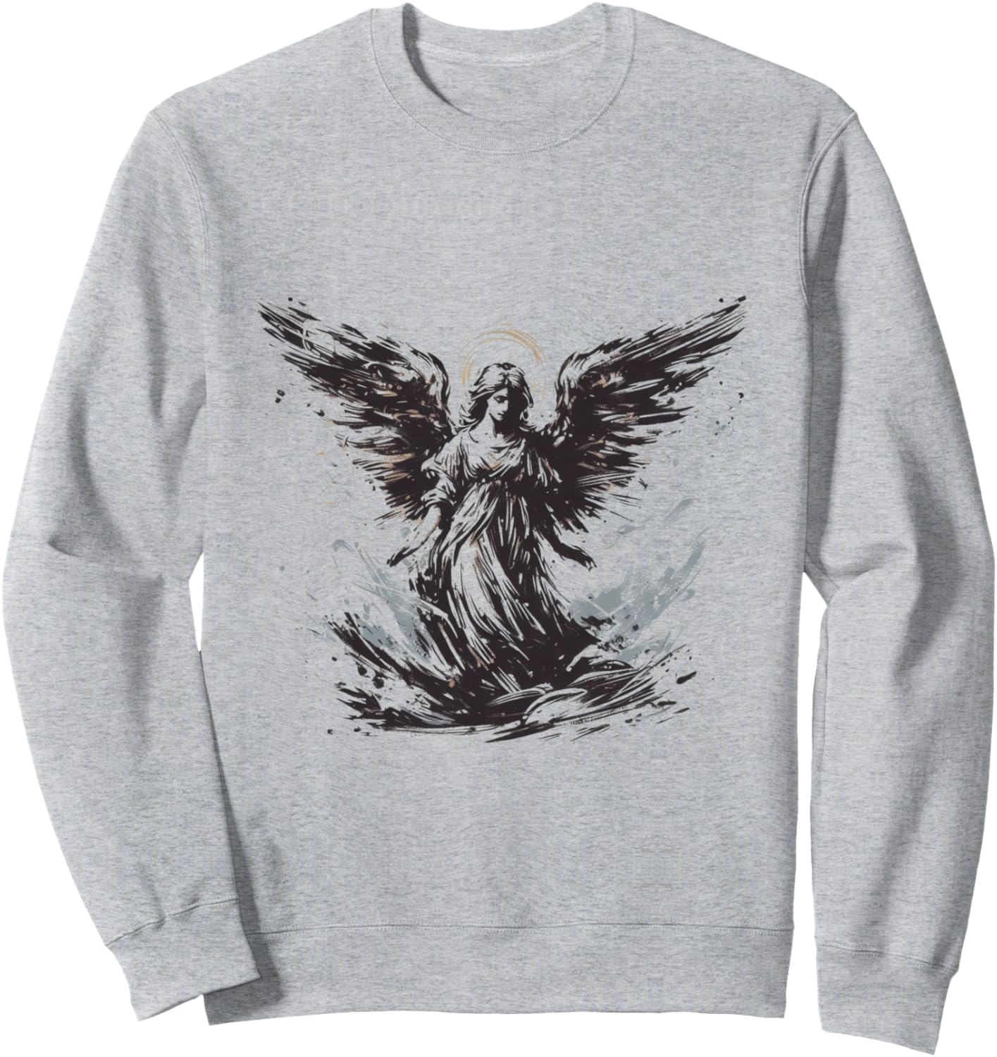 

Толстовка с изображением ангела и рисунка кистью, мотивами искусства и веры Art, Religion And Glaube Designs By Drosoman, серый