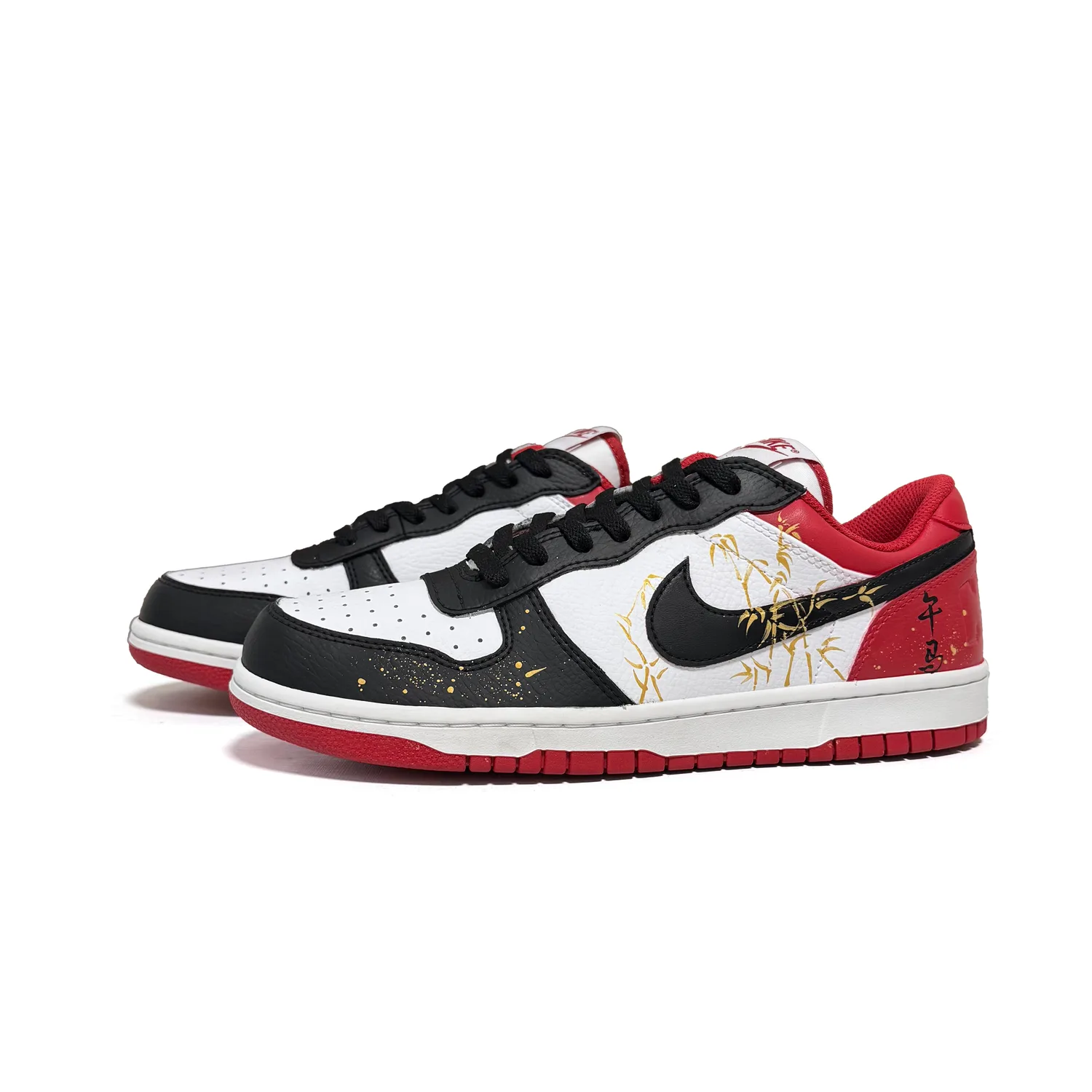 Nike Кроссовки для скейтбординга Big Red Gold Bamboo Grace с низким верхом, устойчивые к истиранию, мужские, красные и черные — фото 4