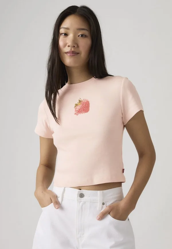 Базовая спортивная футболка с принтом Levi'S, Heart Strawberry Crystal Pink