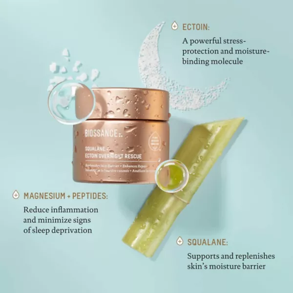 Крем для лица Biossance — Ectoin Night Rescue Deep Repair Ночной увлажняющий + сквалан — фото 4