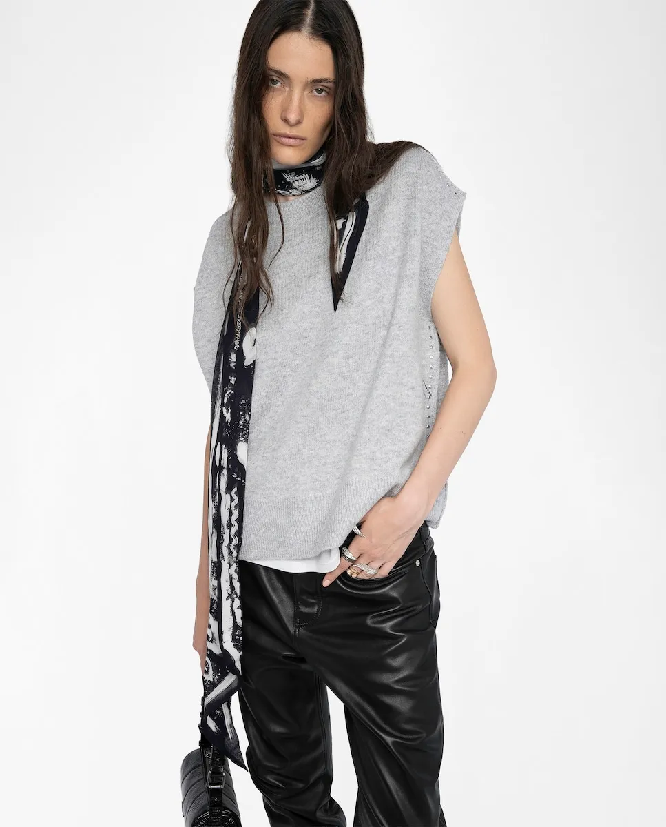 

Женский безрукавный шерстяной джемпер Darcy Zadig & Voltaire, серый