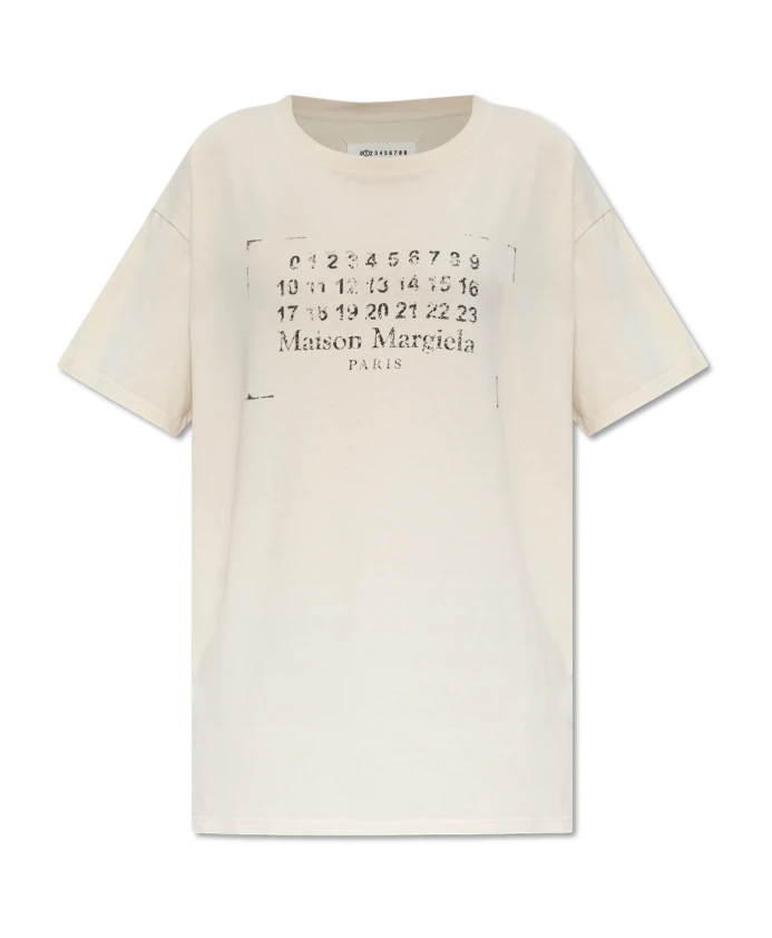 

Футболка с принтом Maison Margiela, бежевый