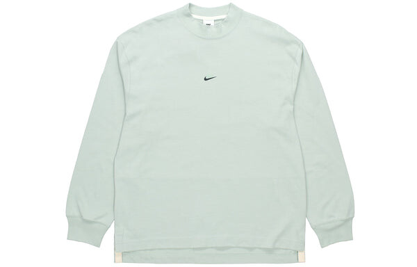 Футболка men's sportswear style essentials stand collar cotton pullover long sleeves blue t-shirt Nike, синий — фото 2