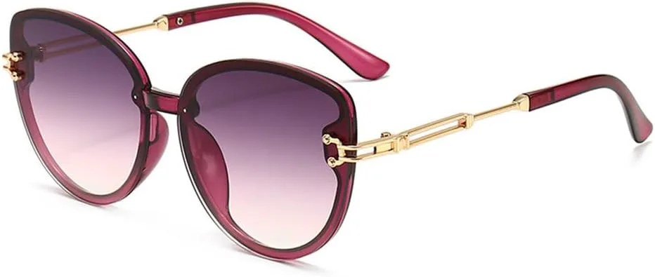 

Солнцезащитные очки MUTYNE Fashion Cat Eye для женщин и мужчин, для активного отдыха, градиентные солнцезащитные очки с металлической оправой, черные, UV400, Purple