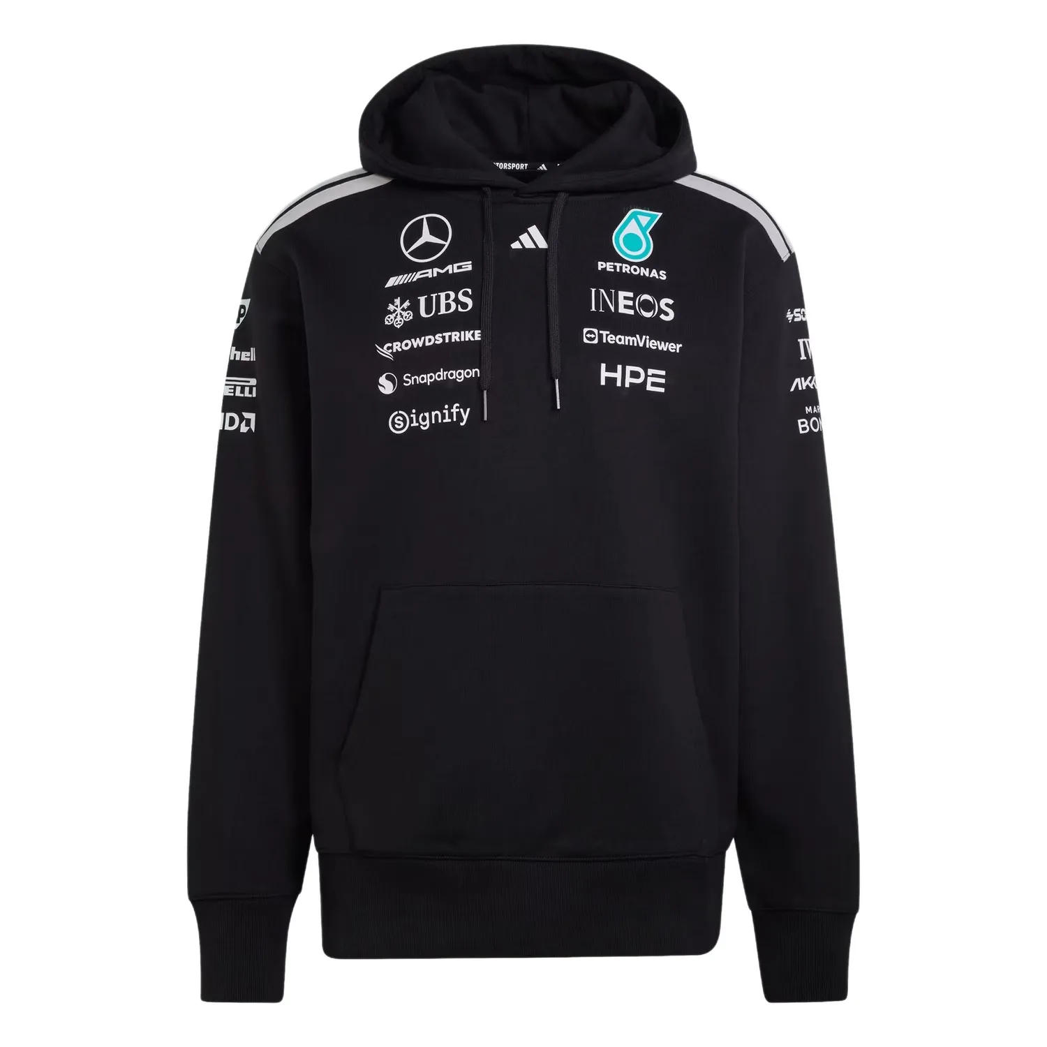 Толстовка мужская Motorsports FW25 Mercedes AMG Petronas Formula 1 Team Driver Adidas, черный