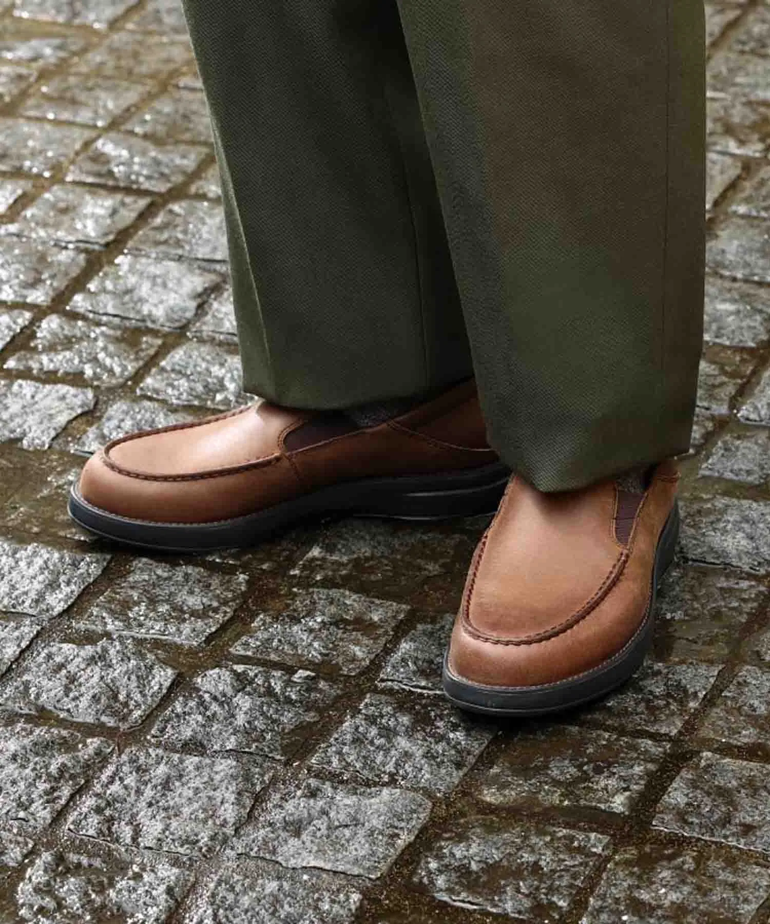 Мужские кожаные слипоны REGAL WALKER 352W GORE-TEX тёмно-коричневые