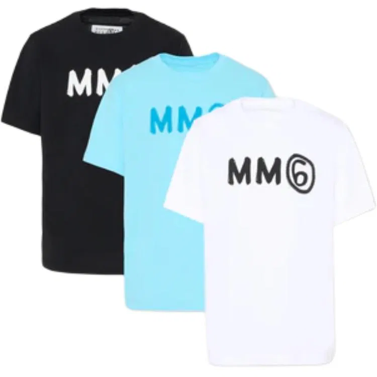 Футболка 3 Pack Kids' MM6 Maison Margiela черный+синий+белый