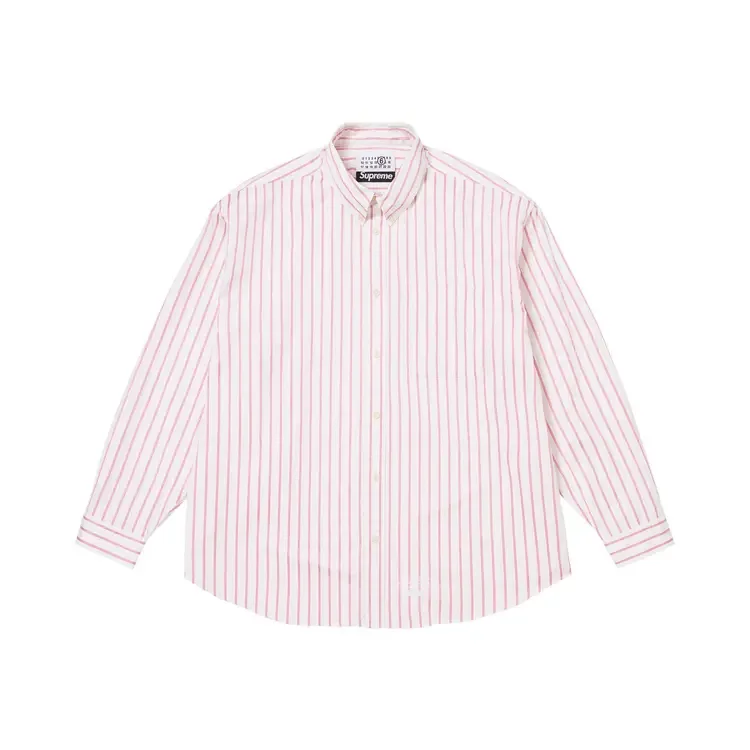 Рубашка Supreme x MM6 Maison Margiela в полоску, белая