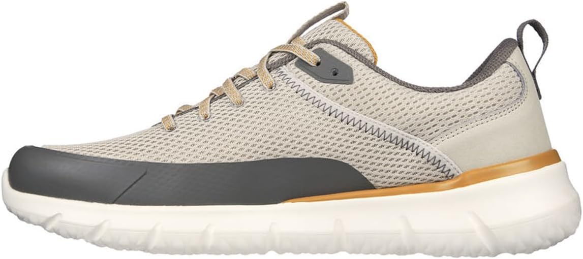 Кроссовки Skechers мужские Del Retto повседневные спортивные без шнурков, размер 39 (US 8), Natural Gry — фото 3