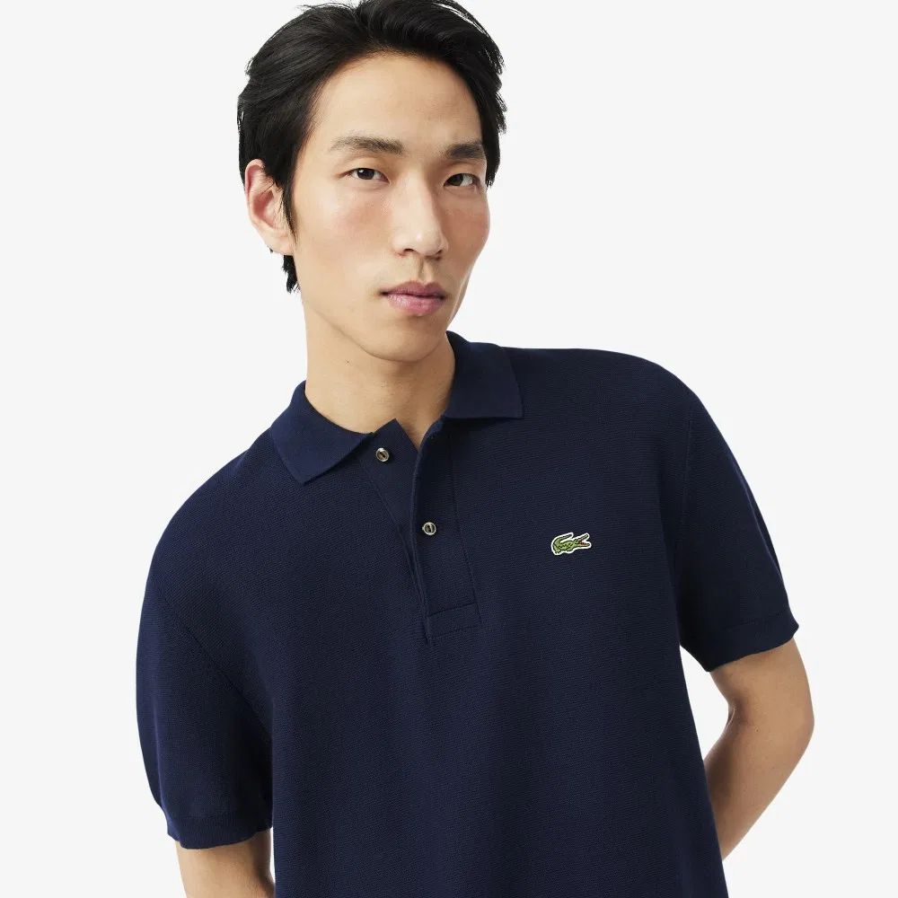 Мужской свитер-поло Links Links с коротким рукавом тёмно-синий от Lacoste — фото 2