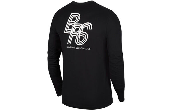 Футболка dri fit печать бег спортивные длинные рукава Nike, черный — фото 2