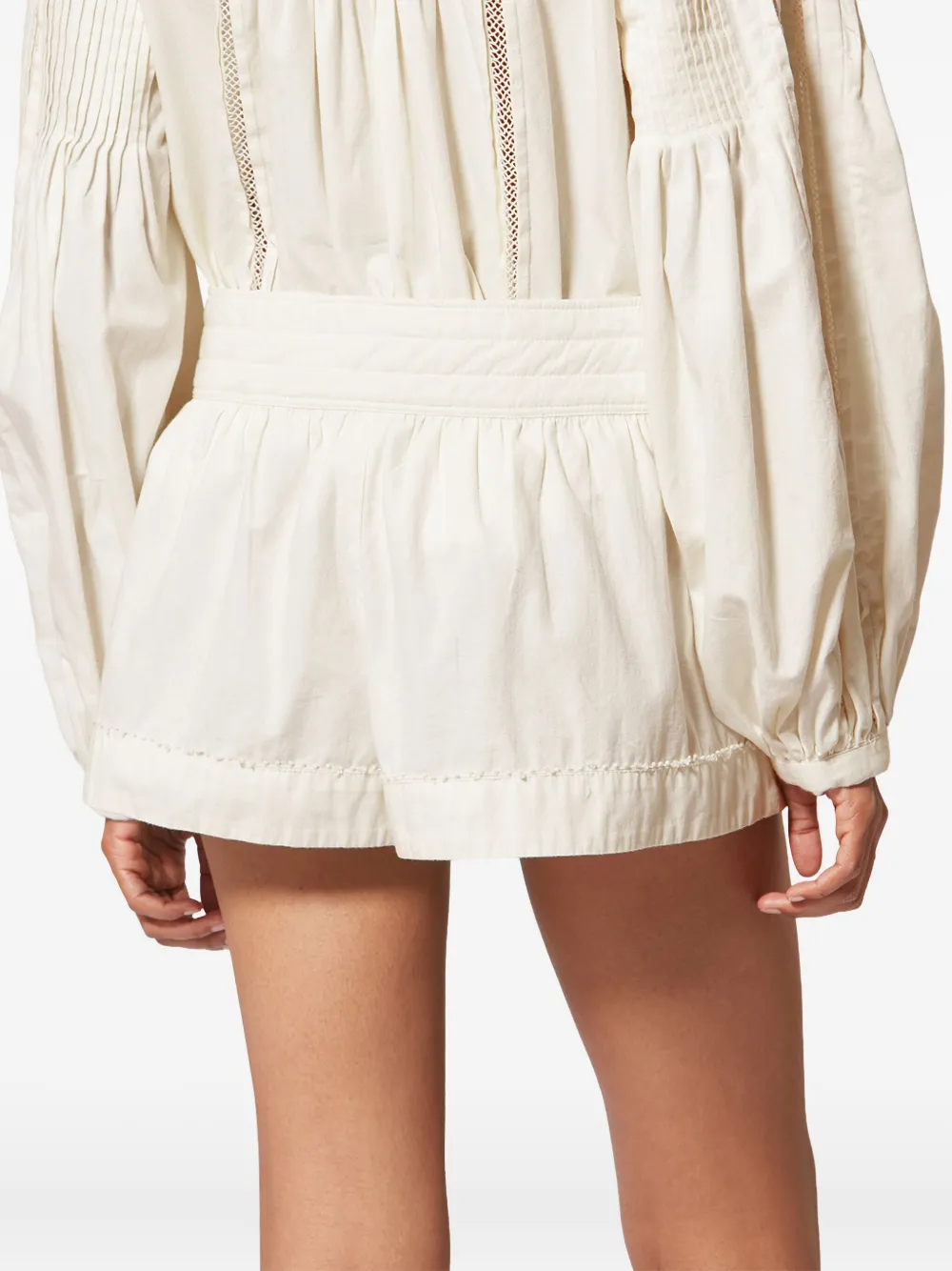 Кружевные шорты Cybila со складками Isabel Marant, бежевый — фото 4