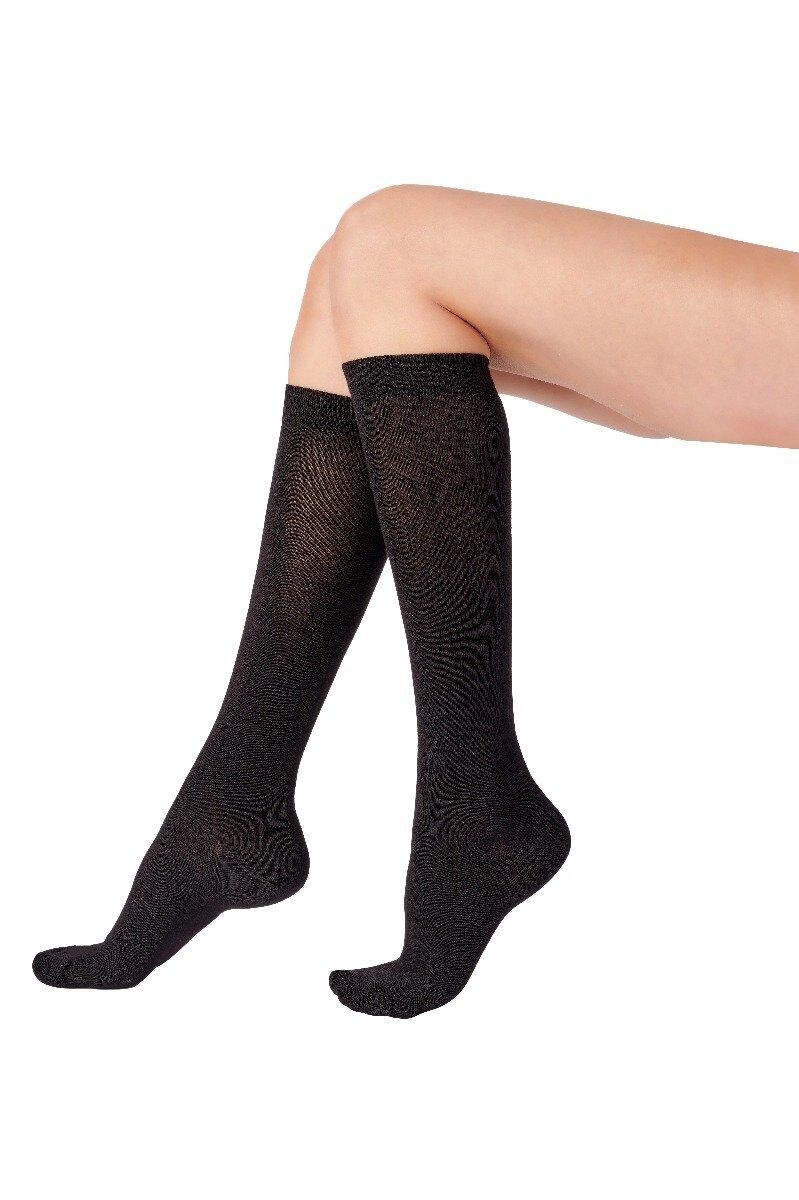 

Бамбуковые однотонные носки до колена, 1 пара, черный Pretty Polly, черный