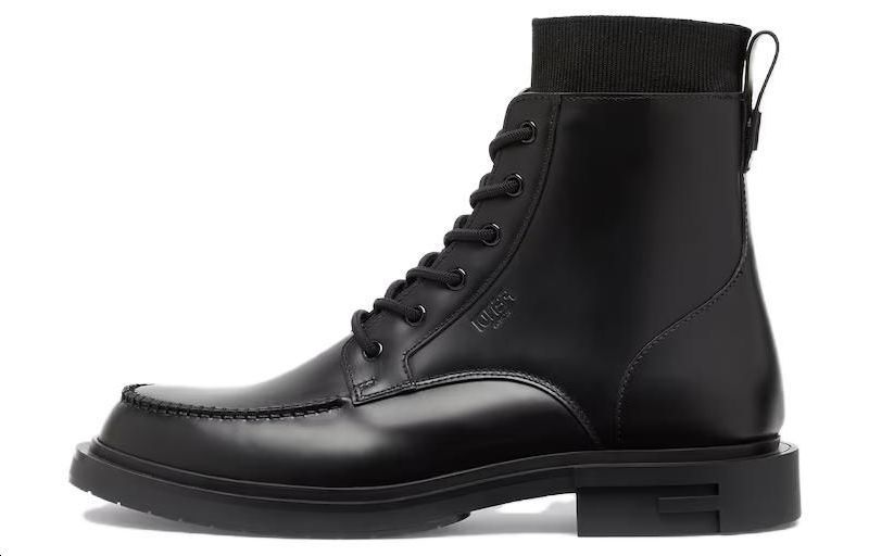 

FENDI Короткие мужские ботинки Martin до середины голени, черные