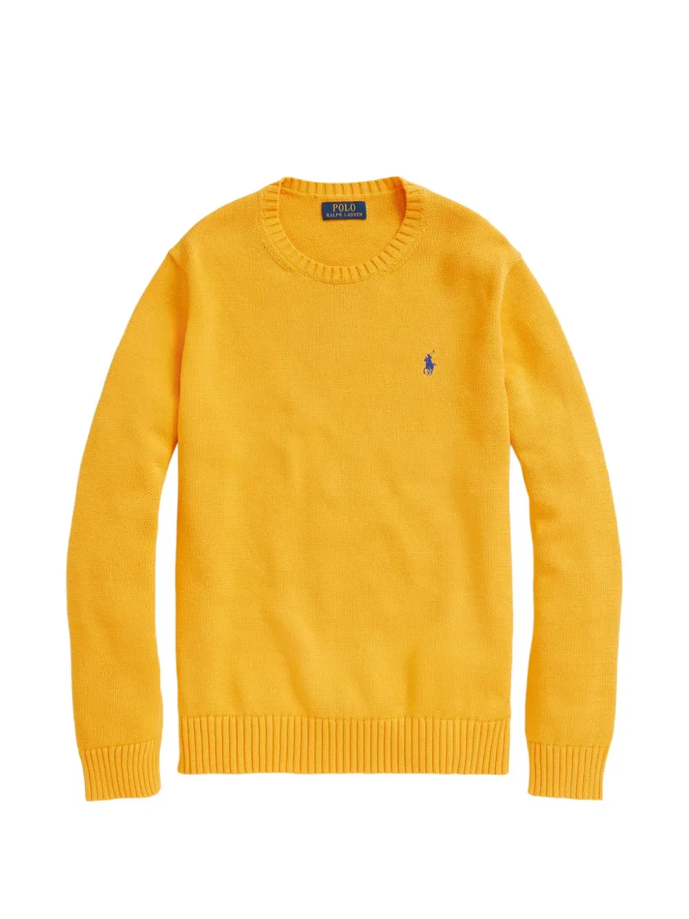 Свитер с вышитым логотипом и круглым вырезом Polo Ralph Lauren, желтый