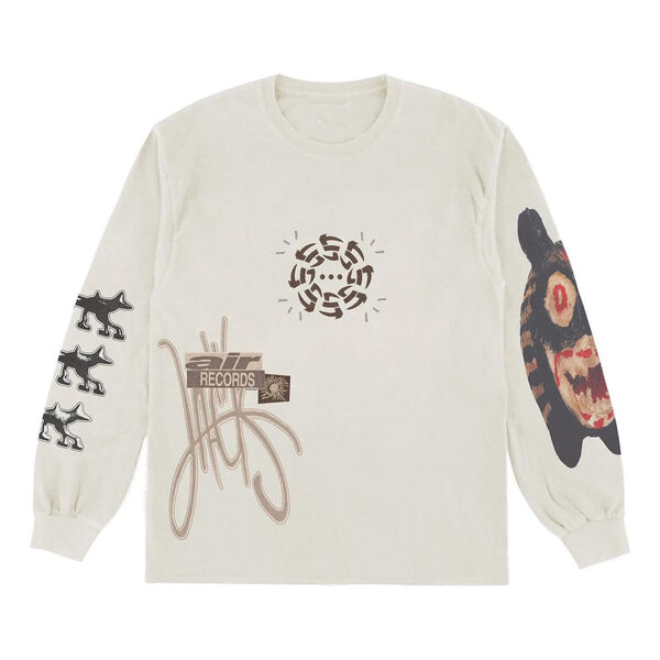 

Футболка air records long sleeve t-shirt 'natural' Travis Scott, белый