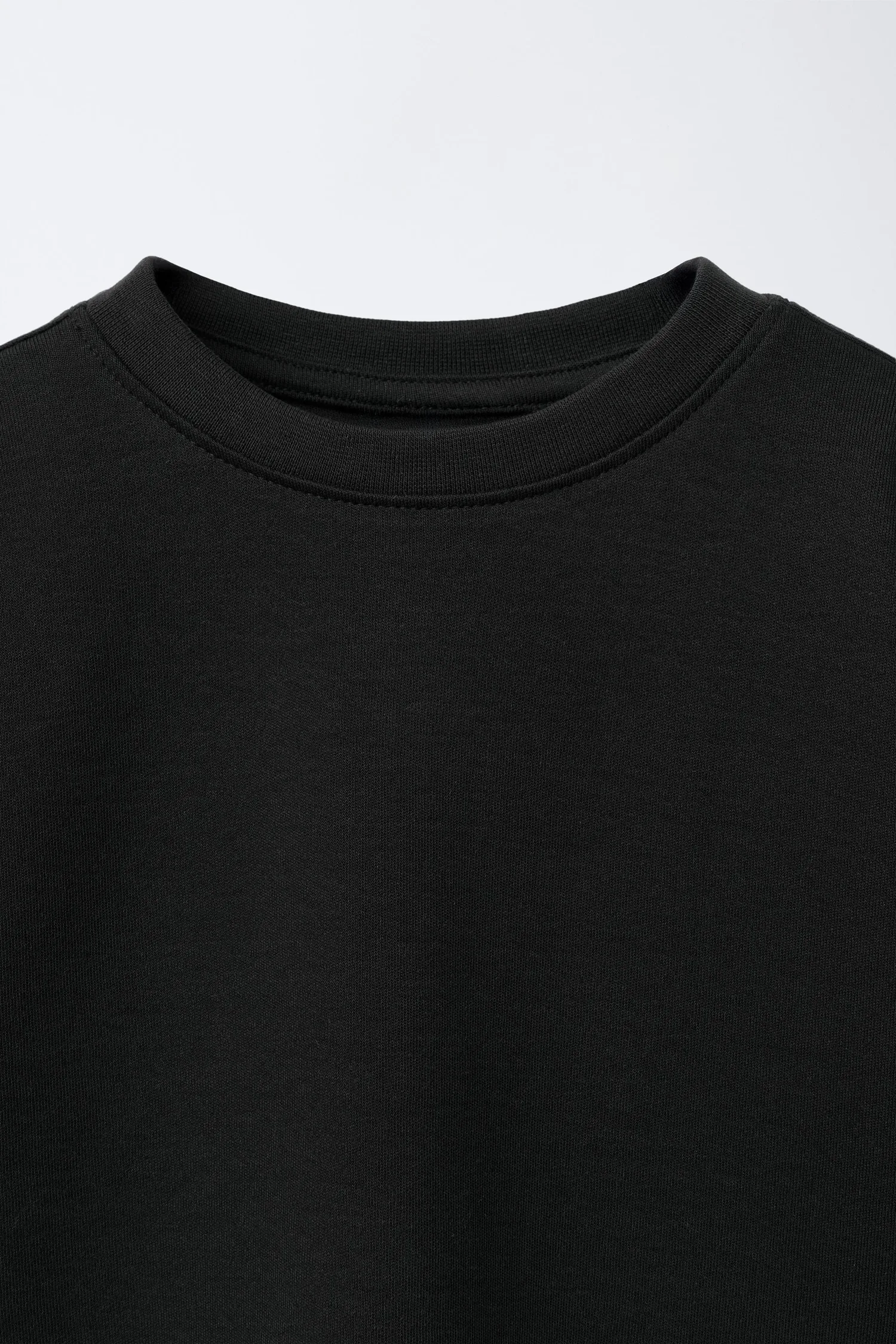 Простая футболка из трикотажа с переплетенными нитками Zara, черный — фото 3