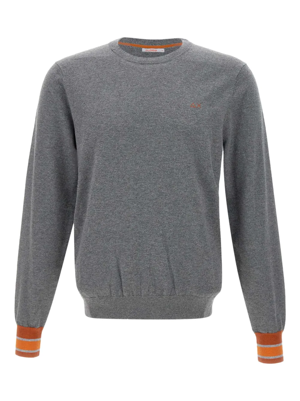 

Свитер в рубчик с вышитым логотипом Sun68, серый