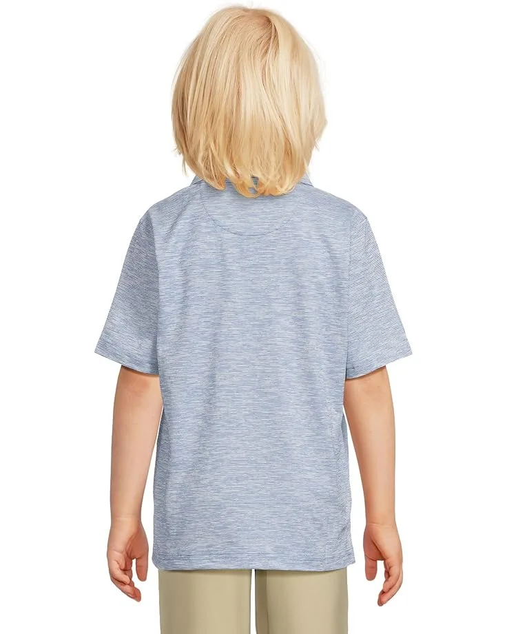 Поло Johnston & Murphy Kids Micro Stripe Polo (Big Kid), Blue — фото 2