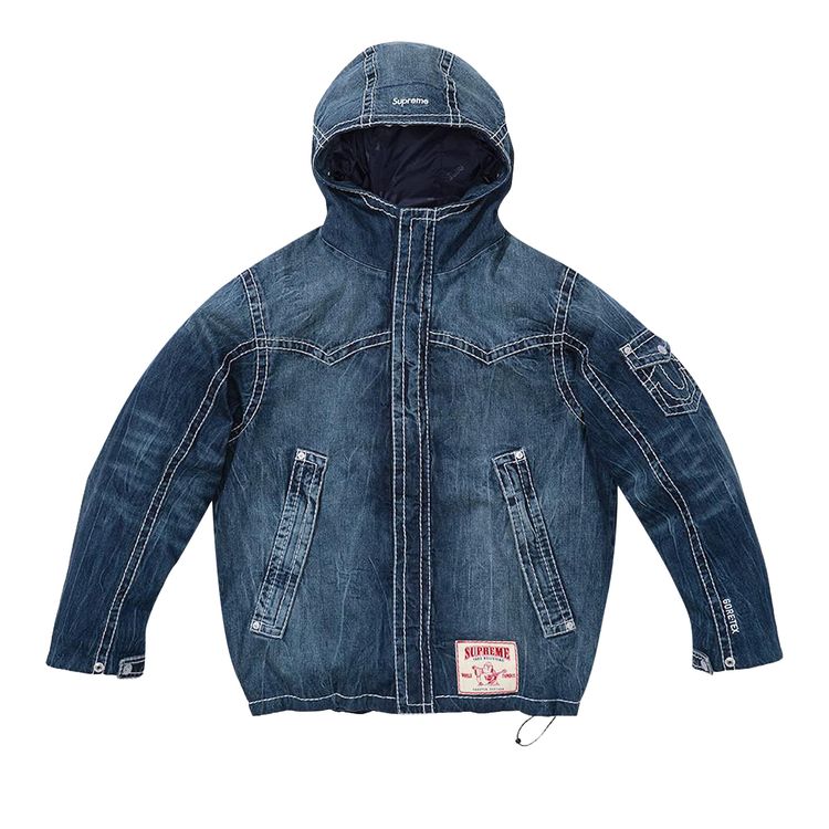 

Куртка Supreme x True Religion GORE-TEX Shell Jacket 'Denim', синий
