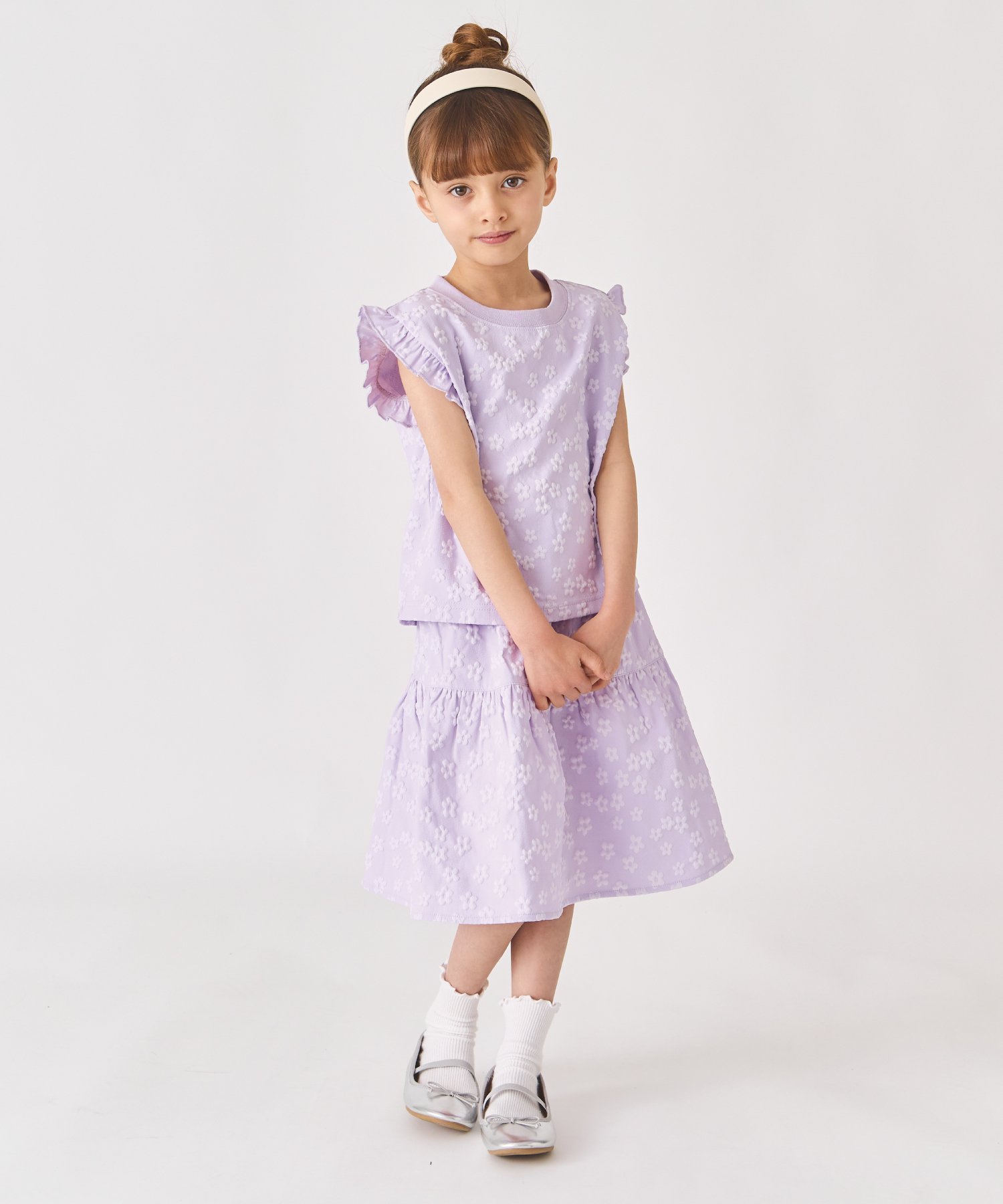 Юбка из жаккардовой ткани с цветочным узором Ever Closet, Lavender — фото 2