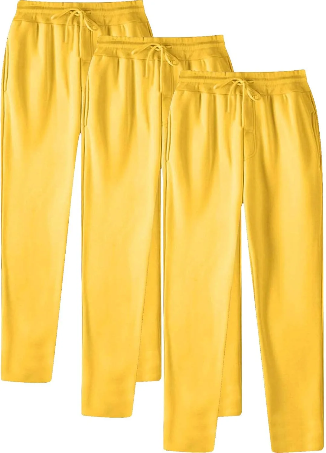 Мужские широкие мешковатые спортивные штаны Casual Tall Active с открытым низом, прямые джоггеры, широкие штаны с открытым низом для йоги Generic, желтый