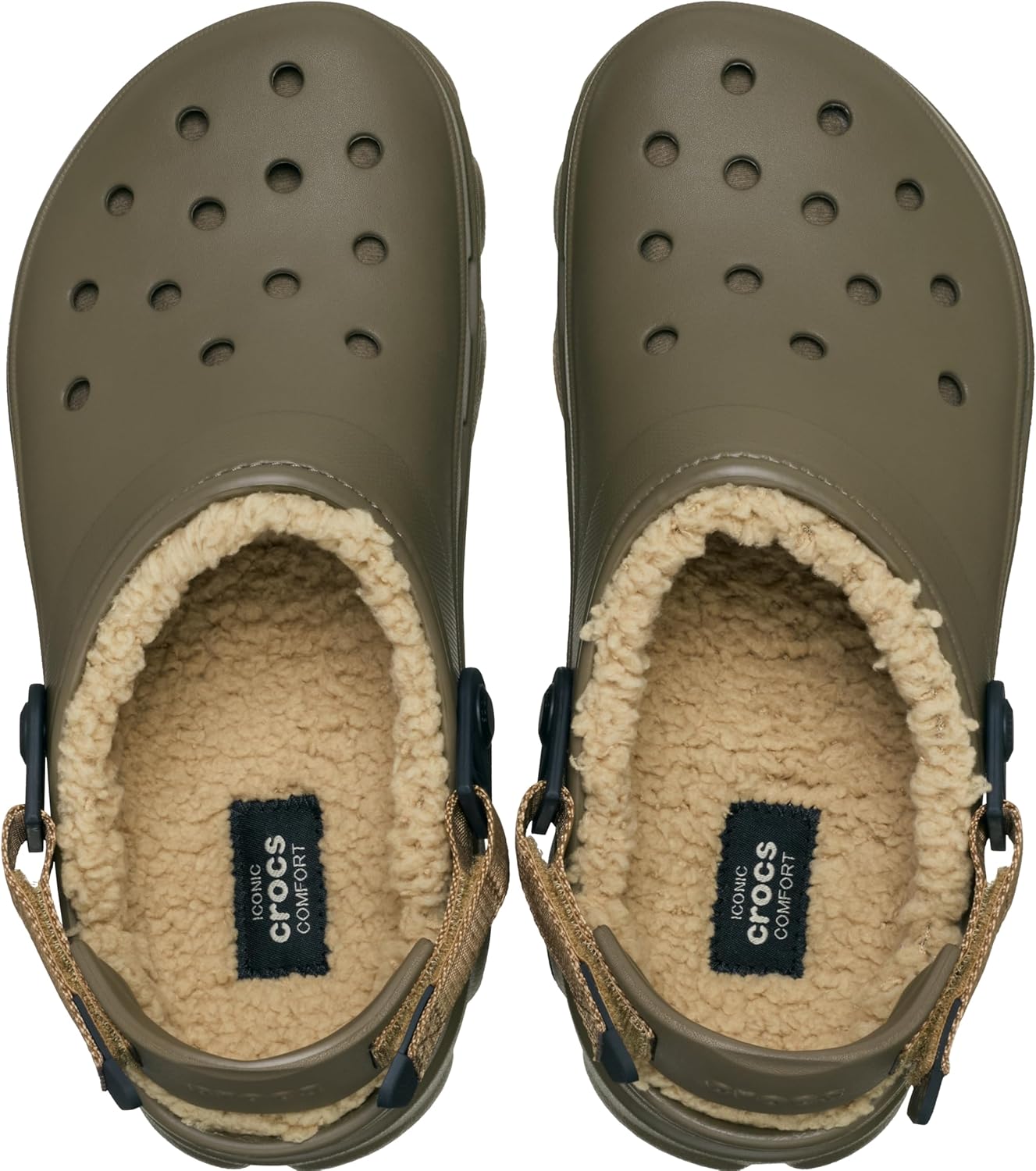 Кроксы для взрослых с подкладкой и регулируемым ремешком на пятке Crocs, Walnut — фото 4