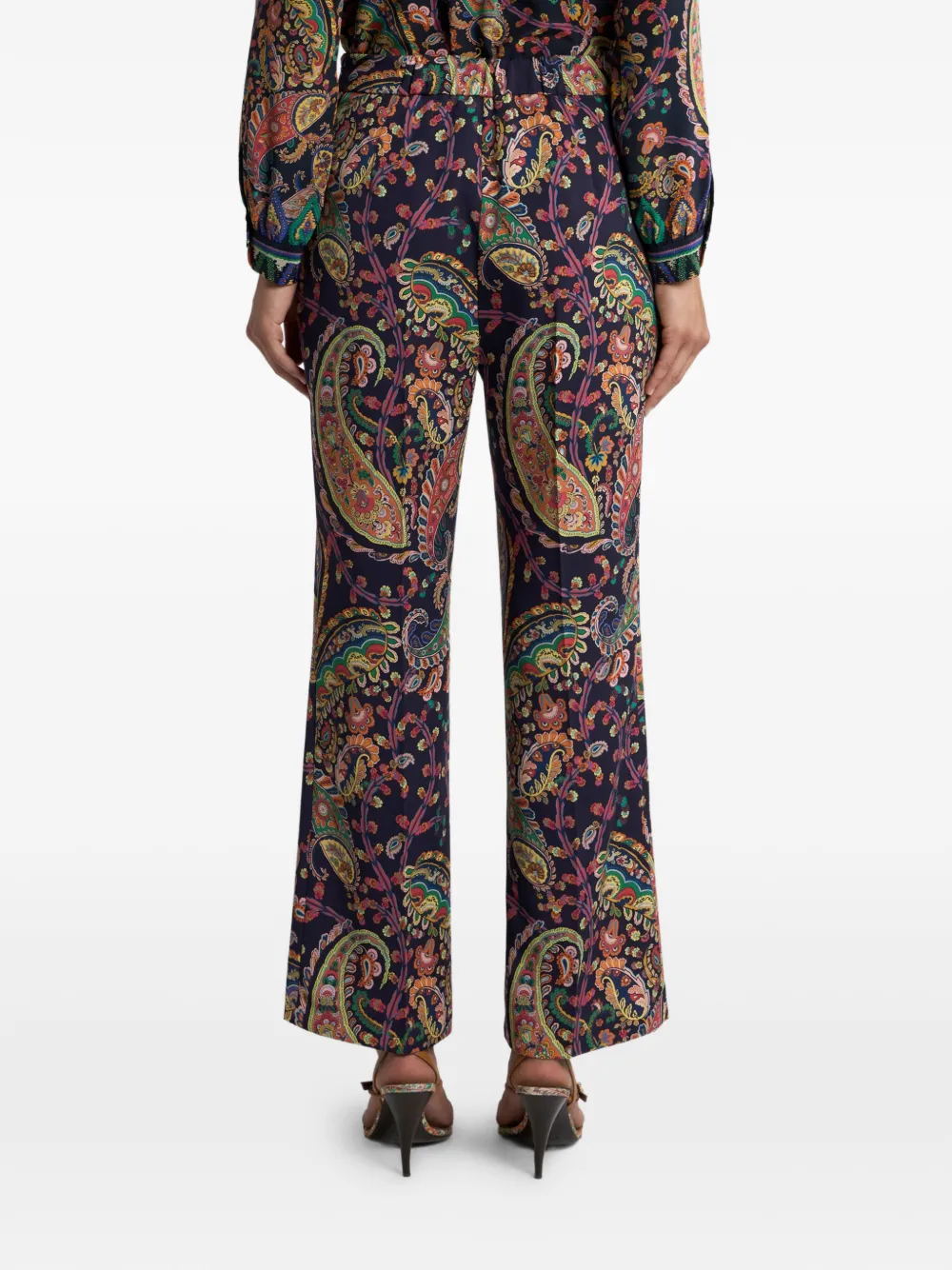Брюки bootcut с узором пейсли ETRO, синий — фото 4
