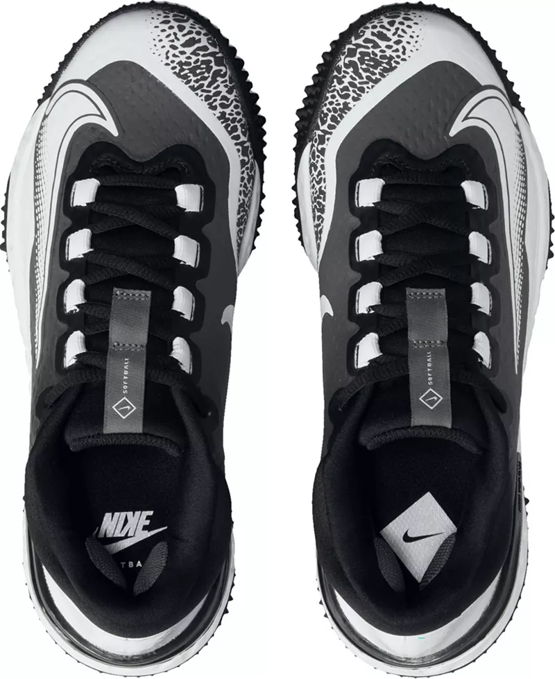 Женские кроссовки для софтбола для газона Nike Alpha Huarache Elite 4, черный/белый — фото 4