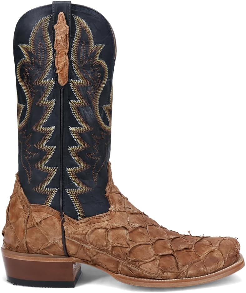 

Мужские ботинки Dan Post Riggs Pirarucu с вышивкой, квадратный носок, на выворотной подошве, средняя голень - черные, коричневые