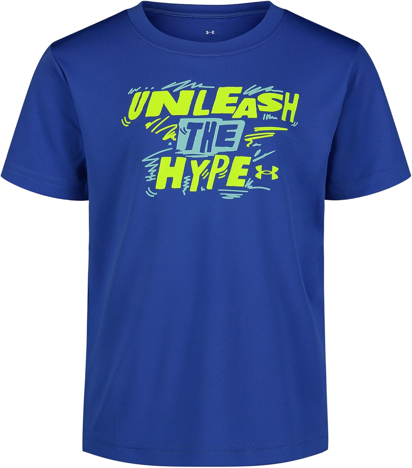 

Детская футболка Under Armour с коротким рукавом и круглым вырезом, легкая и дышащая., Team Royal Hype