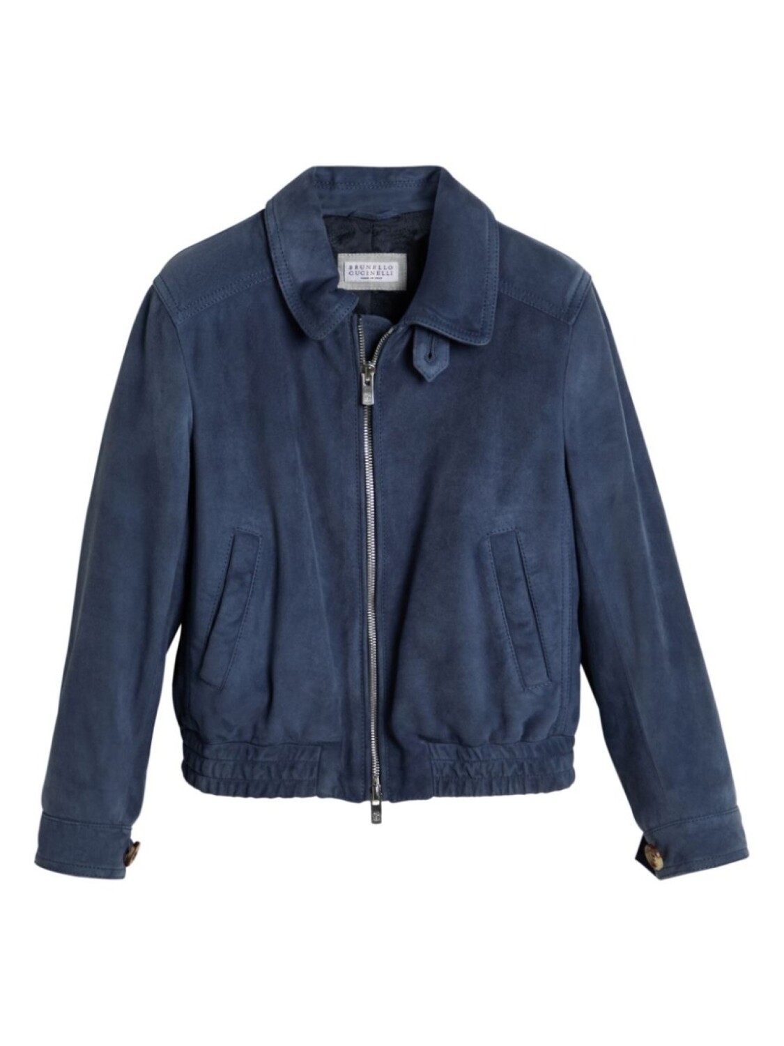 

Brunello Cucinelli Kids замшевый бомбер, синий