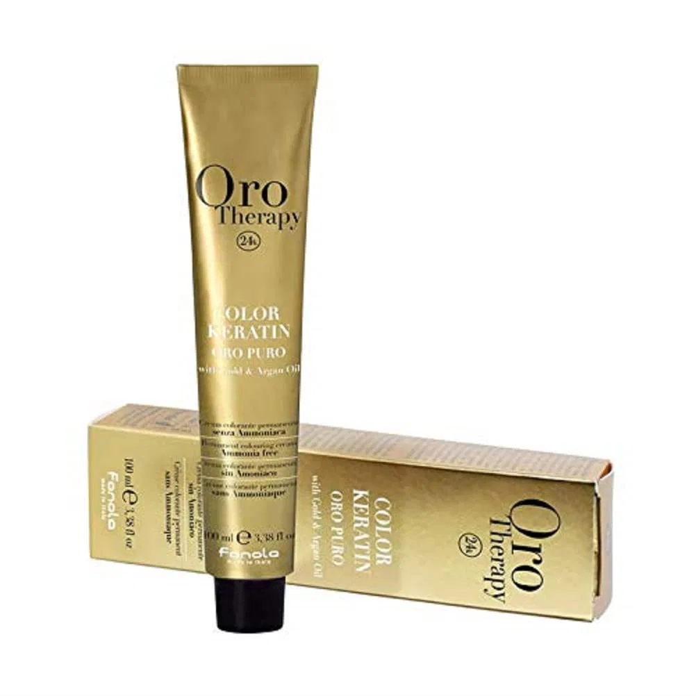 Стойкая краска для волос Fanola Oro Therapy Colour Keratin 8.21, 100 мл Fanola, 8.21