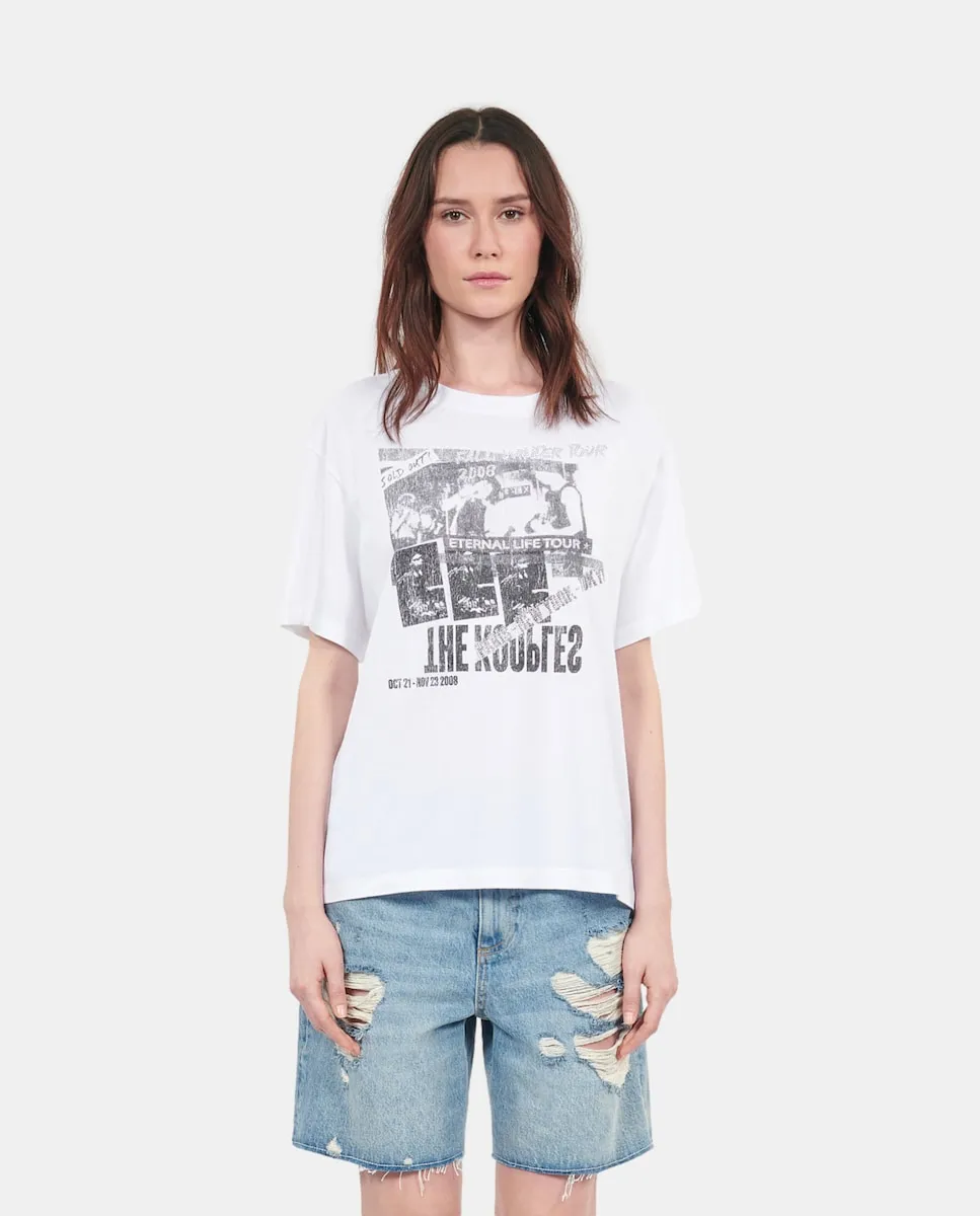 

Женская футболка с коротким рукавом и трафаретной печатью The Kooples, белый
