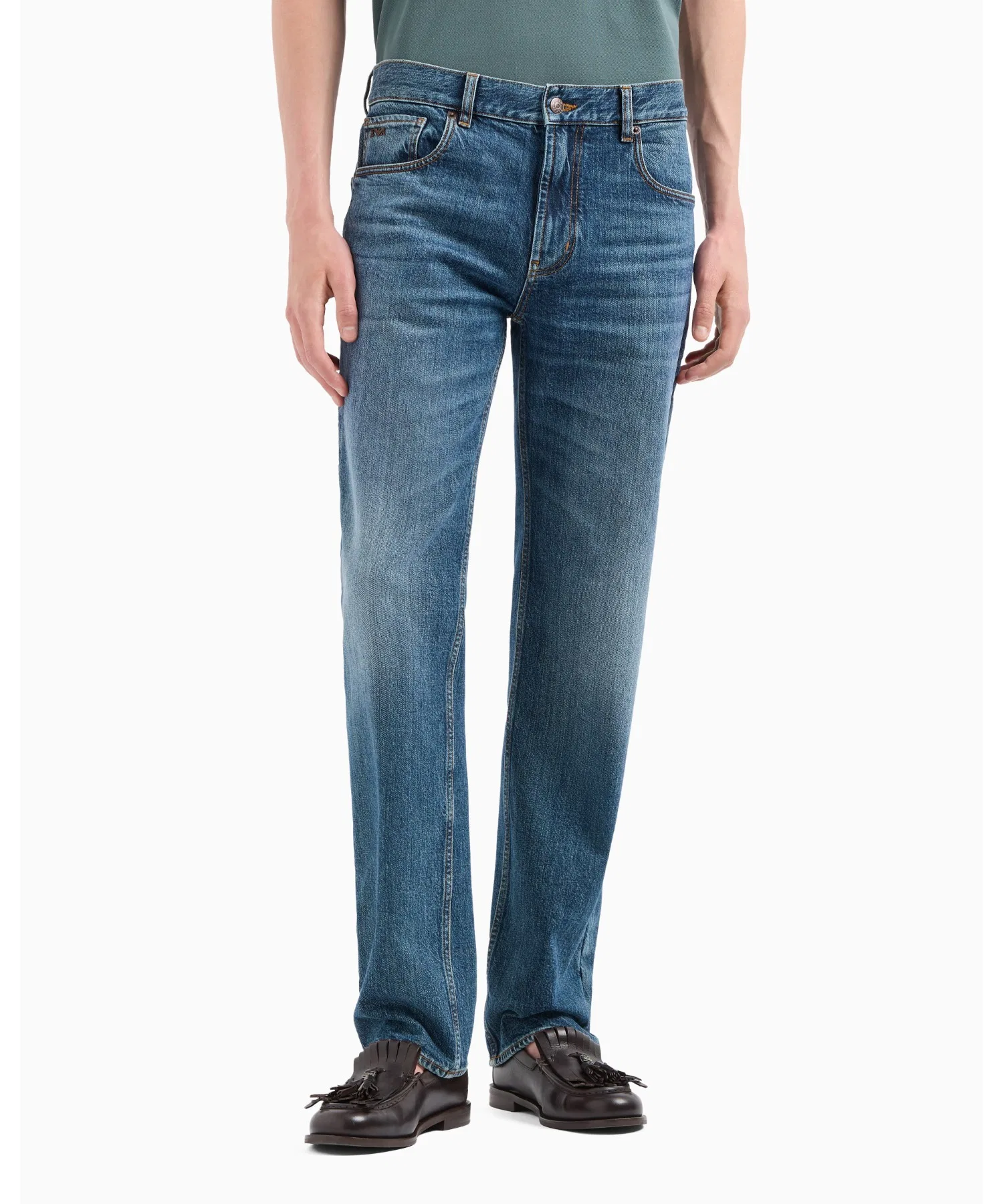 Джинсы Emporio Armani J76 прямого кроя - выстиранный деним