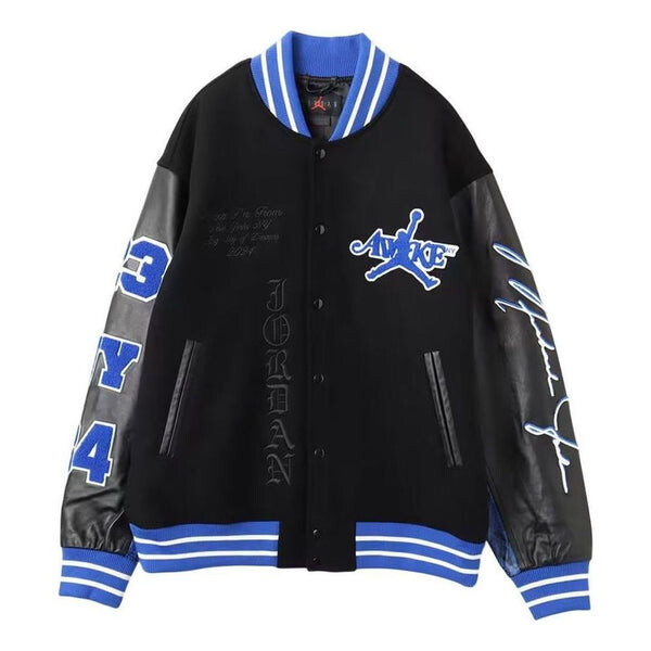 

Куртка x awake ny varsity jacket 'black game royal' Air Jordan, черный