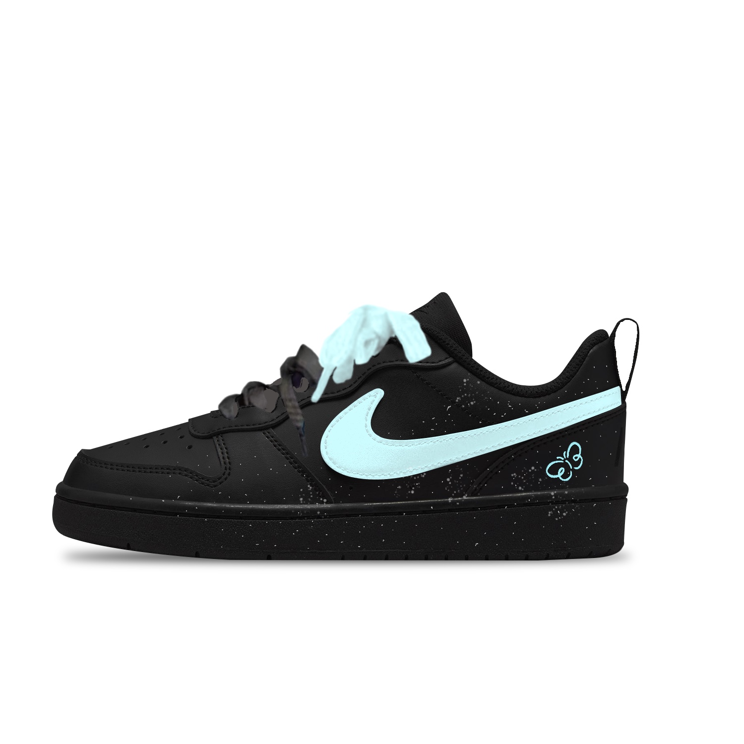 

Nike Court Borough Blue Butterfly нескользящие устойчивые к истиранию низкие детские скейтбординговые ботинки unisex