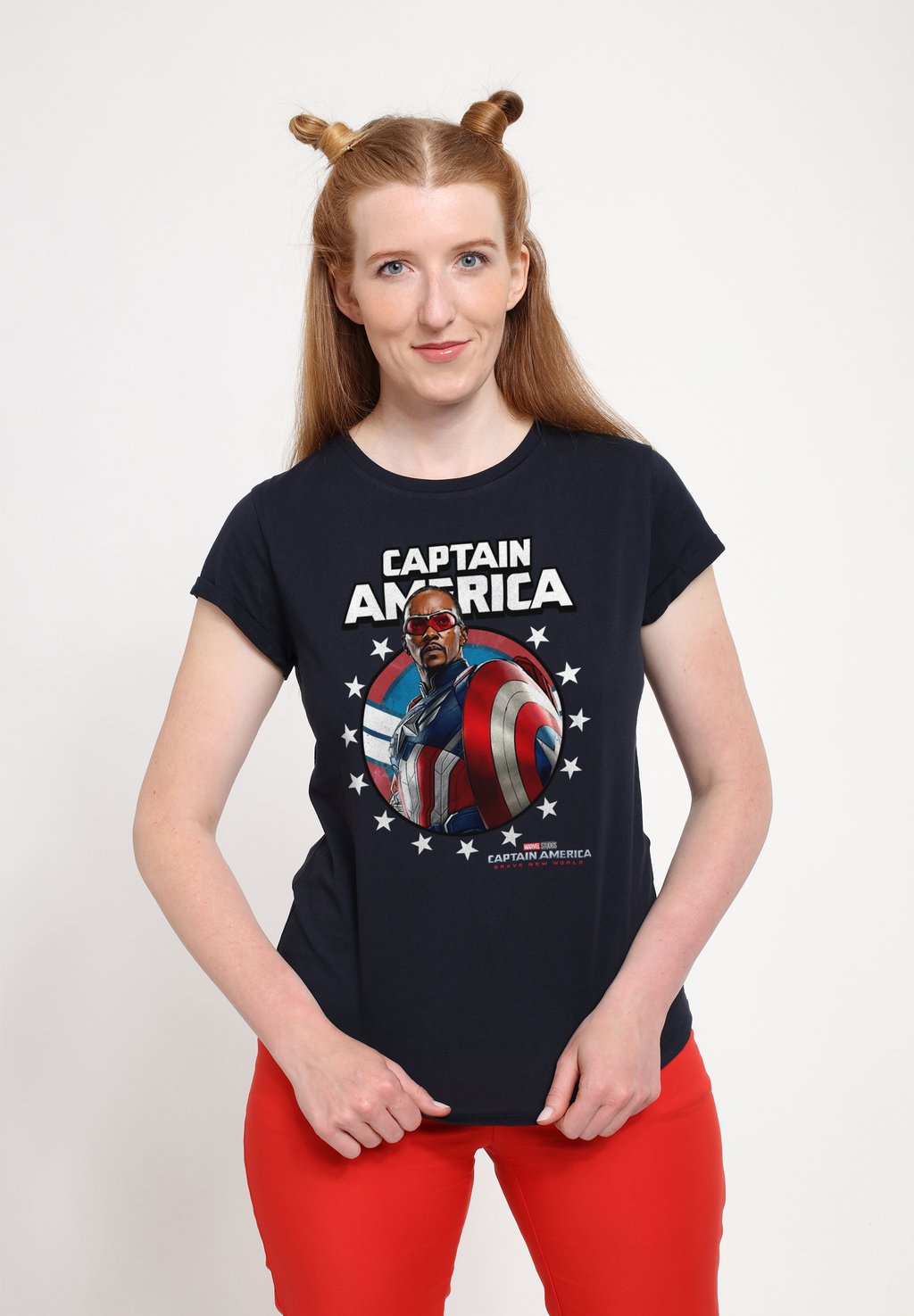 

Футболка с принтом CAPTAIN AMERICA BRAVE NEW WORLD CROWN Henry Tiger, темно-синий