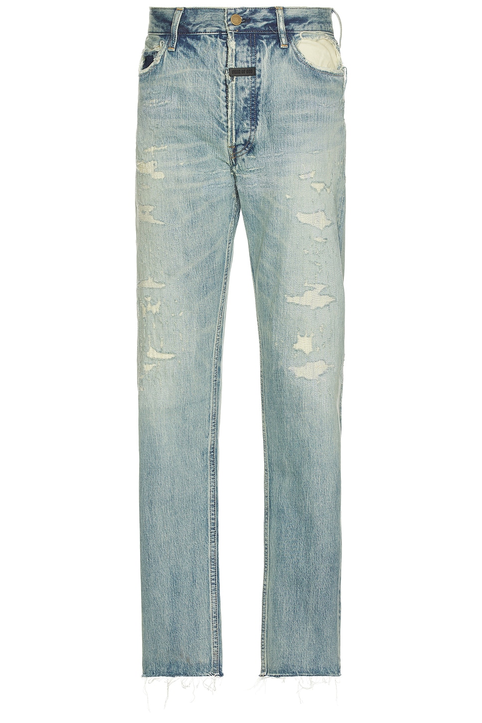 

Прямые джинсы с пятью карманами Fear Of God, Repaired Medium Indigo