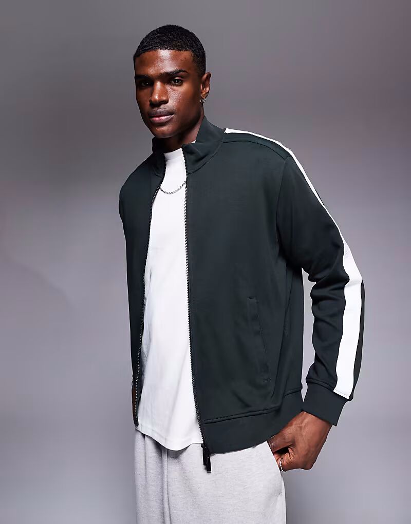 

Спортивная куртка Armani Exchange зеленого цвета с логотипом на тесьме