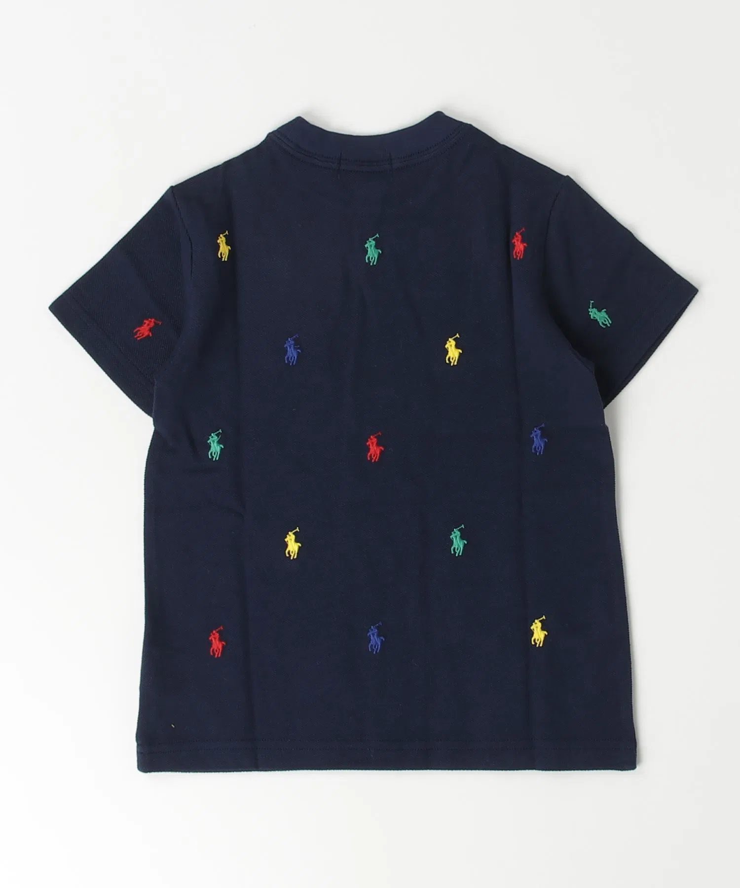 Детская хлопковая футболка-поло с вышивкой POLO RALPH LAUREN CHILDRENSWEAR тёмно-синяя — фото 4