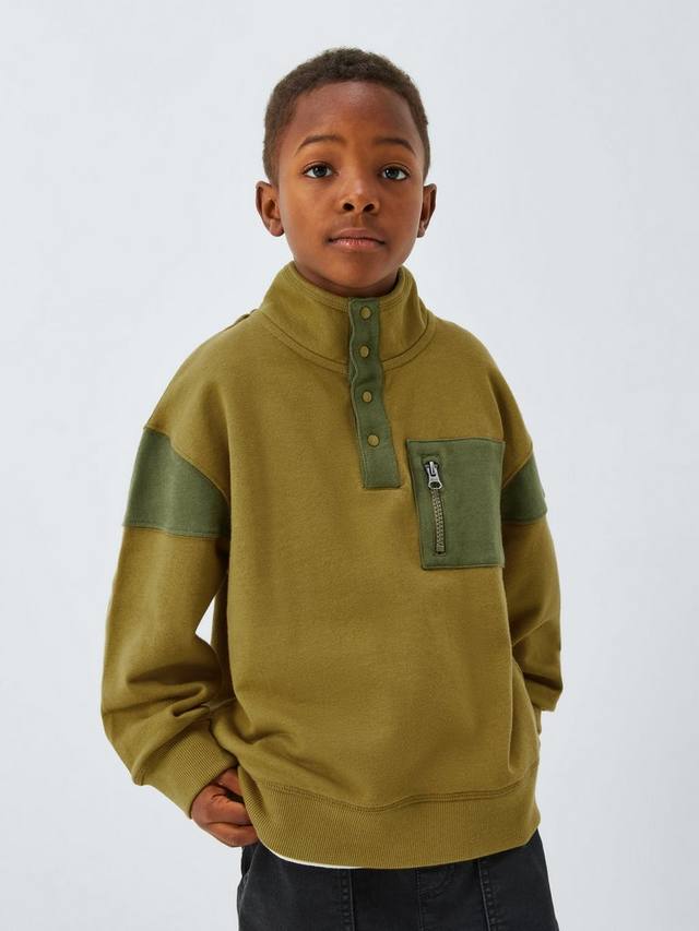 

Детский свитшот с цветными блоками John Lewis, Olive