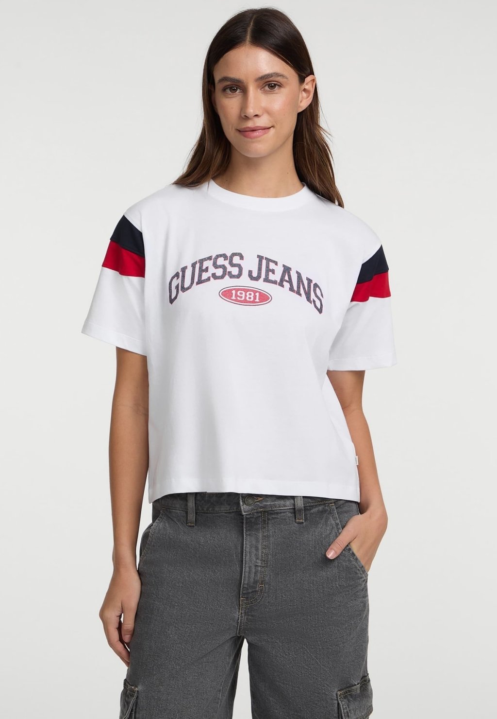 

Футболка с принтом Guess Jeans, белый