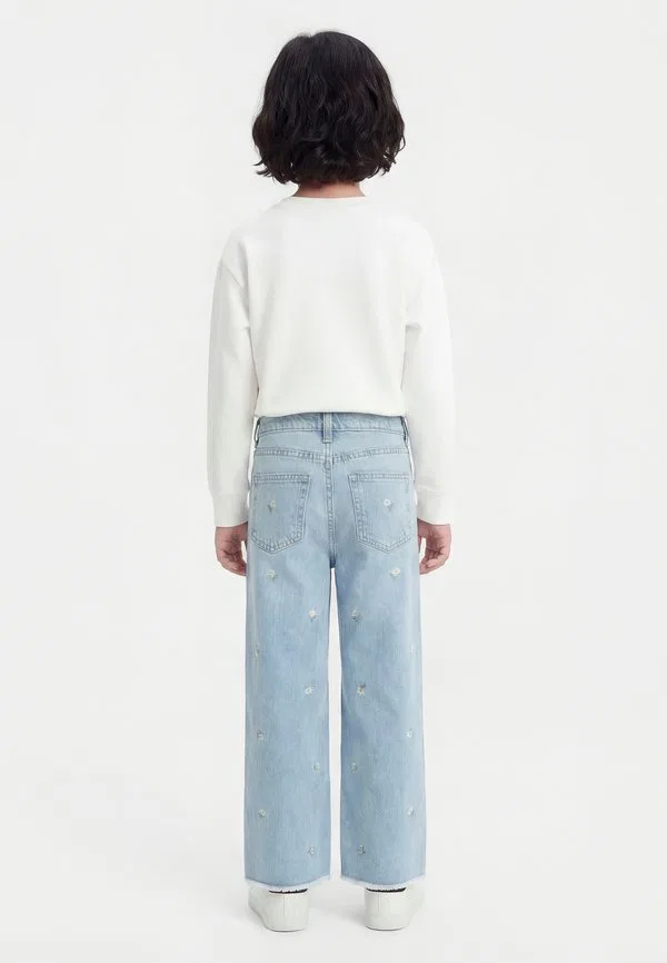 Широкие джинсы свободного кроя с принтом в виде ромашек Gap, Blue Denim/White — фото 2