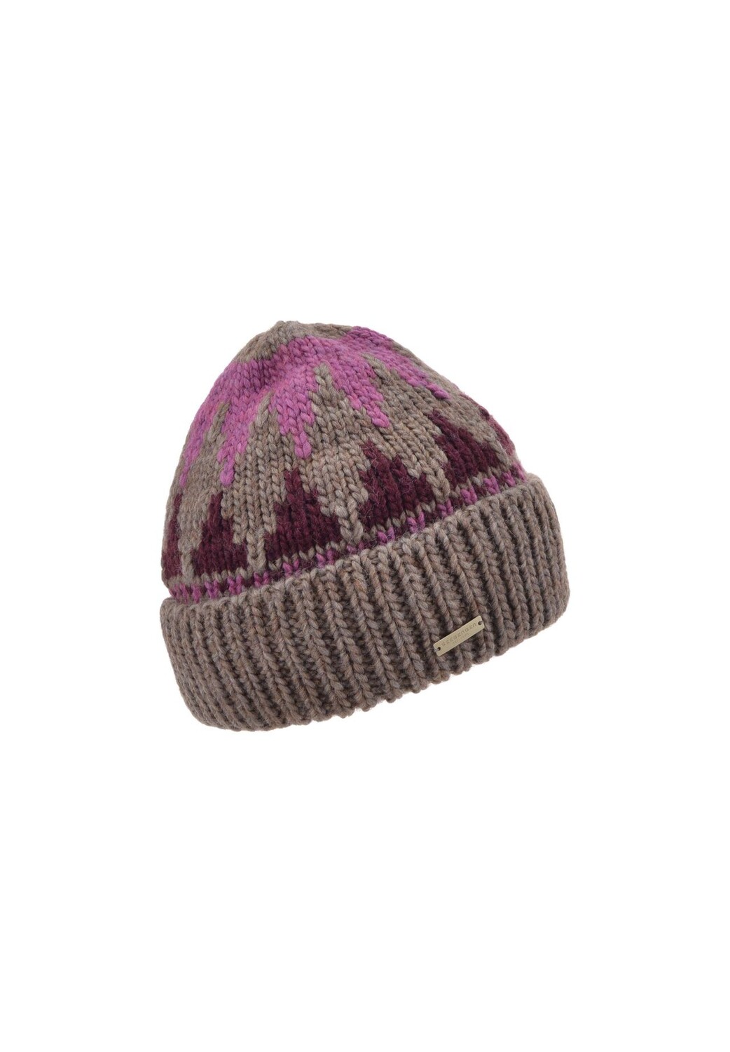 

Вязаная шапка с отворотом и жаккардовым узором 19198-0 SEEBERGER, цвет Nutria Fuchsia One Size
