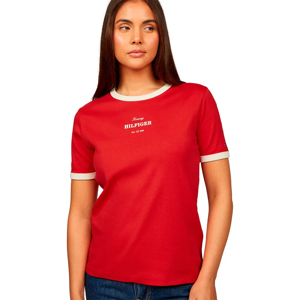 

Футболка с коротким рукавом Tommy Hilfiger Monotype Stripe Regular Fit, красный